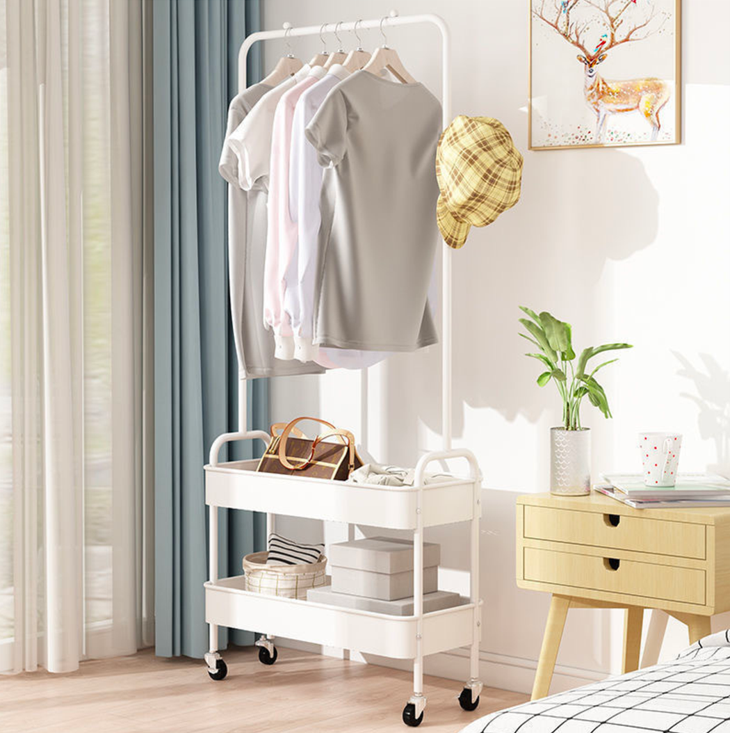 Suport pentru Haine 2-in-1 cu Roți – Organizare și Eleganță într-un Singur Produs