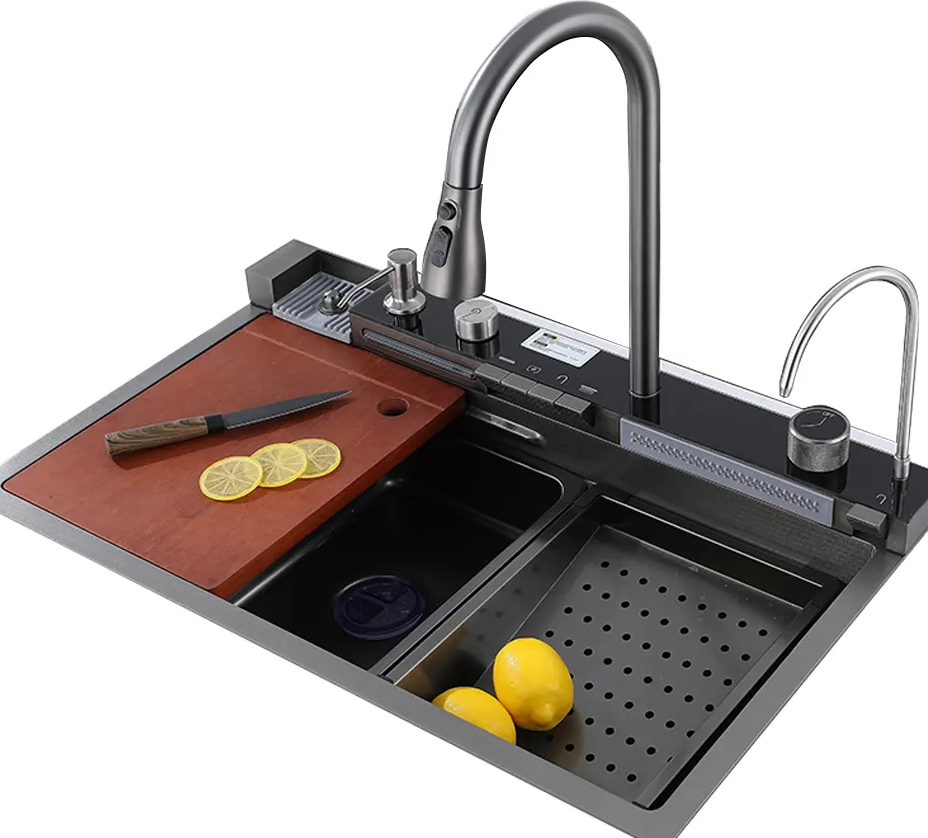 Chiuvetă Smart Multifuncțională din Inox – Tehnologie și Eleganță în Bucătăria Ta