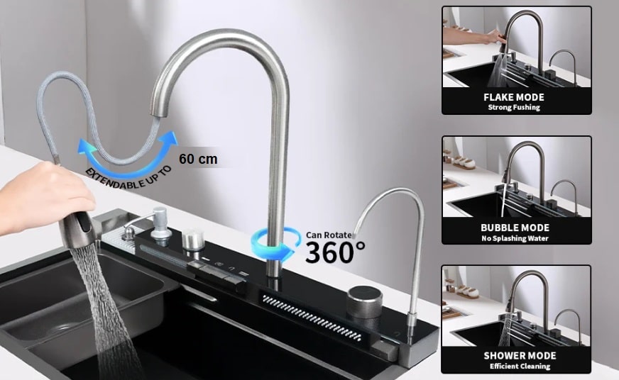 Chiuvetă Smart Multifuncțională din Inox – Tehnologie și Eleganță în Bucătăria Ta