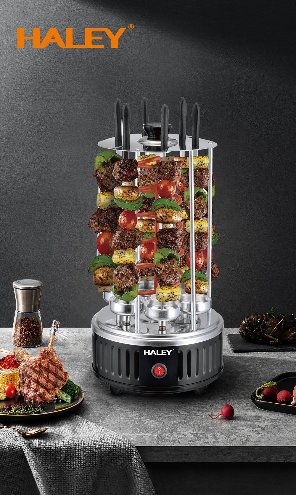 Gratar Electric de Interior, 1500W, Rotire 360 grade