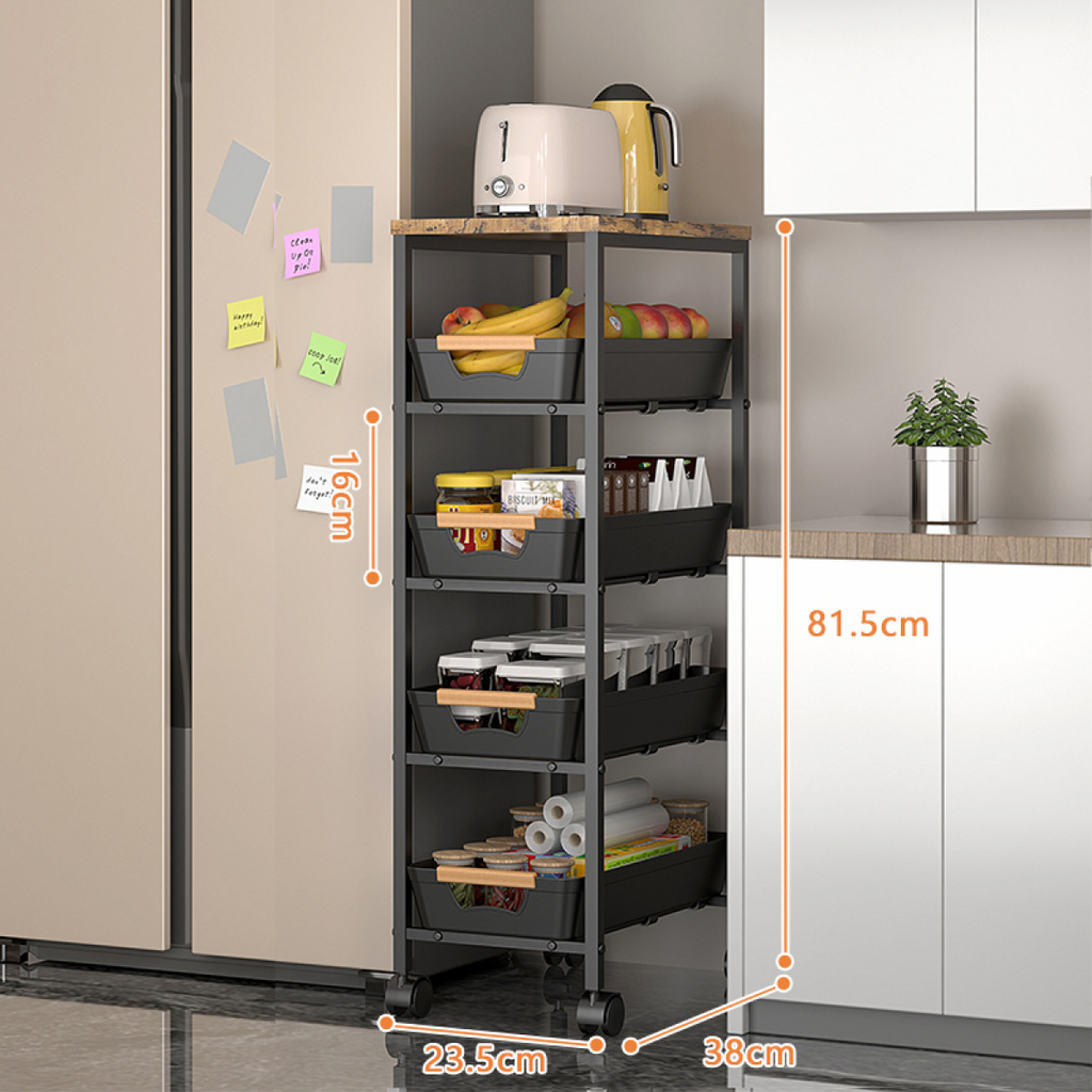 Suport slim portabil cu 5 nivele – Organizare inteligentă pentru spații înguste