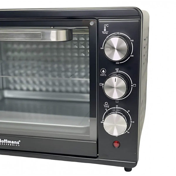Cuptor Electric Hoffmans, 55L, 2000W, Funcție Coacere și Grătar, Negru