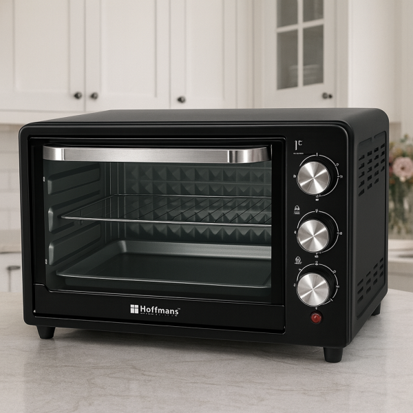 Cuptor Electric Hoffmans, 55L, 2000W, Funcție Coacere și Grătar, Negru