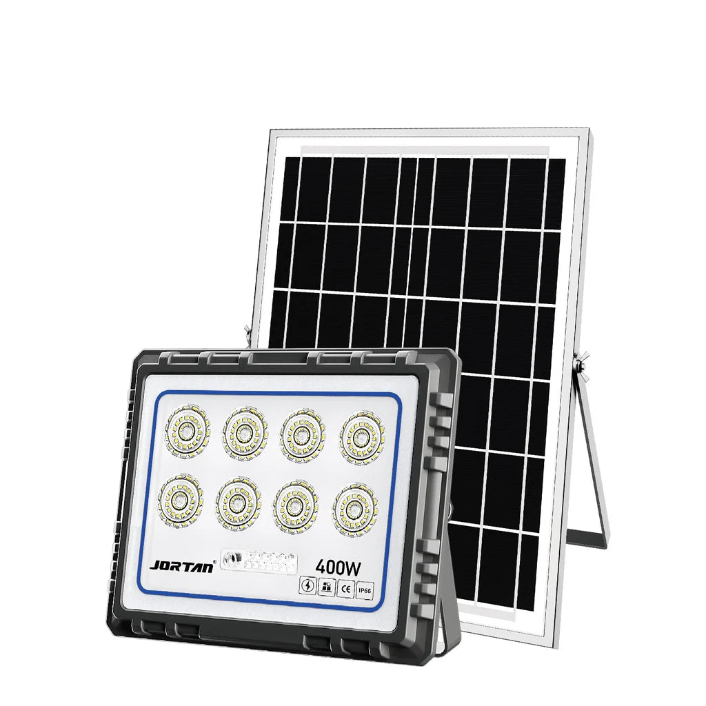 Proiector Solar LED JORTAN cu Panou Fotovoltaic și Telecomandă