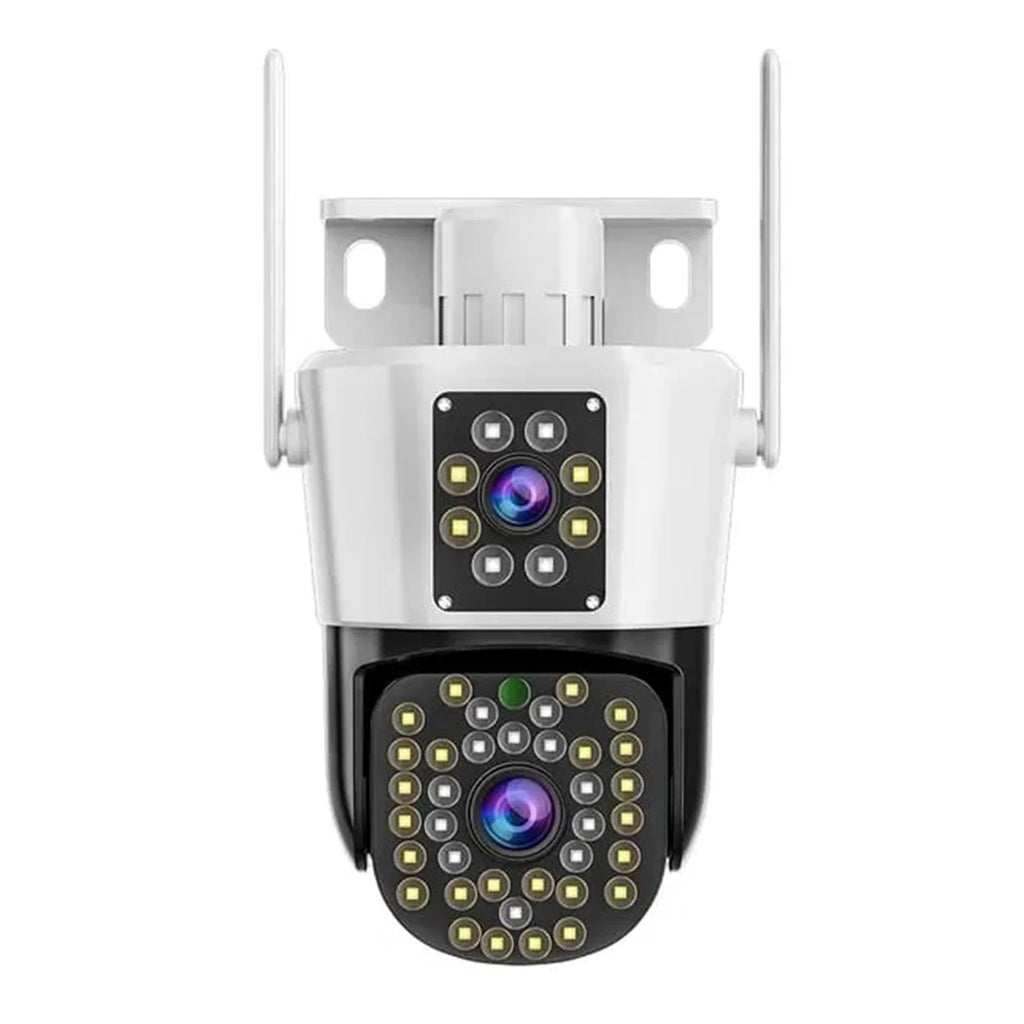 Pachet 2x Camera de Supraveghere JORTAN, JT-8293, WiFi, Dual, PTZ 355°, 2 Lentile, IP66, Audio Bidierctional + Card 32GB