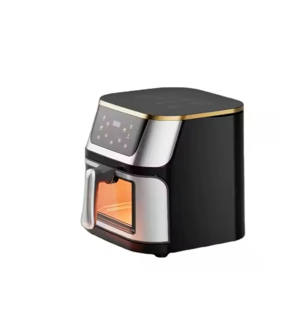 Friteuza cu Aer Cald, Gatire fara ulei, 3000 W, Capacitate 12 L, Control Touch, Afisaj Digital, Fereastra vizuala, Temperatura 80-200 grade, Argintiu/Negru