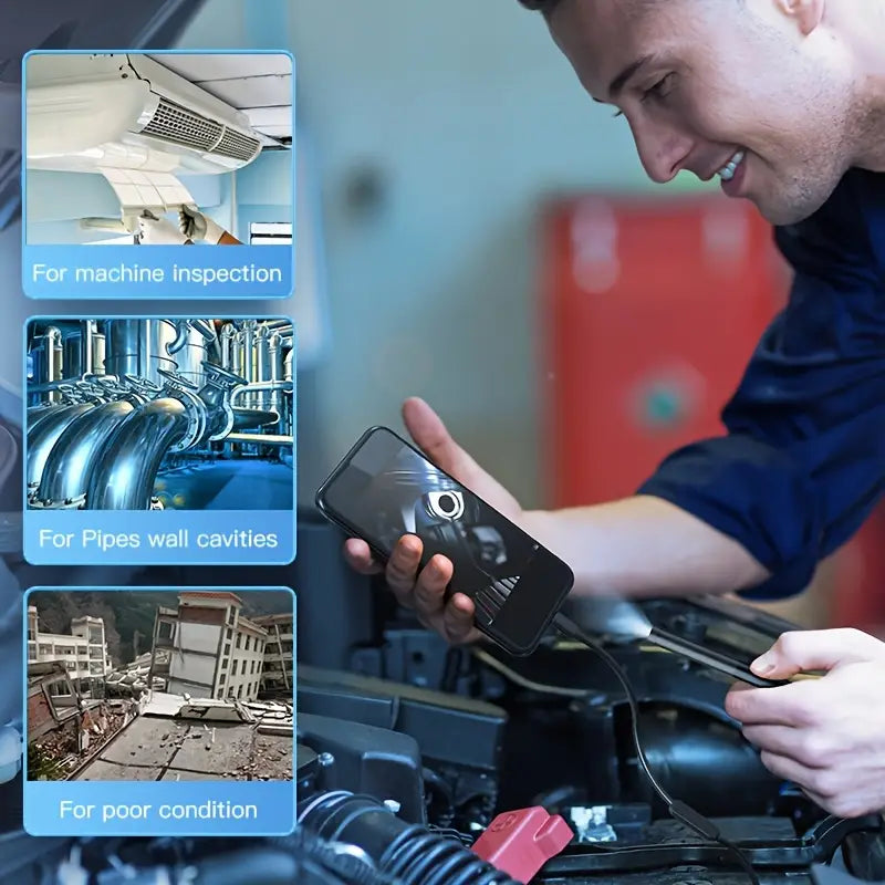 Mini Camera Endoscop 5.5 mm, USB tip C, 2m, 6 LED-uri, Compatibila Windows si Android, Rezistenta la Apa