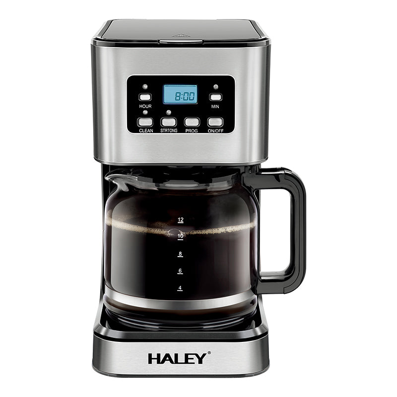 Aparat de Cafea HALEY 950W, 1.5L, LED Display, Anti-Drip, Brewing Inteligent, Inox, Control Temperatură Precis