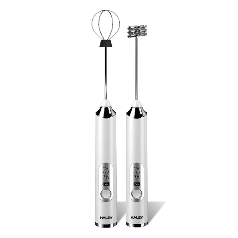 Spumator de Lapte Electric HALEY HY-1130, 20W, 3 Viteze, Încărcare USB, 2 Capete Inox, Multifuncțional 2 în 1
