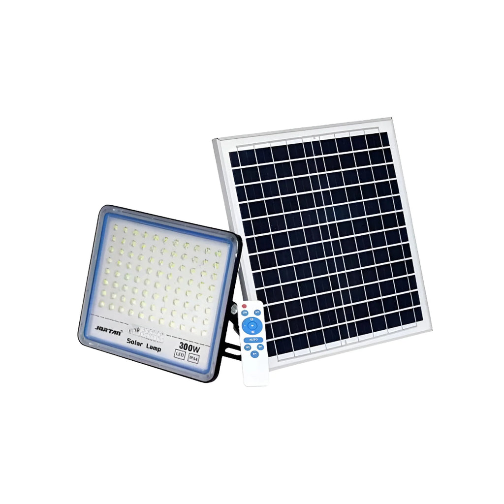 Proiector Blue Solara LED, Jortan,corp iluminat, cu incarcare solara, panou separat fotovoltaic, suport, telecomanda
