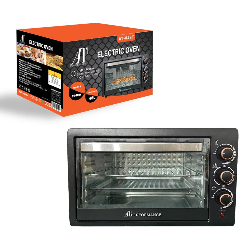 Cuptor Electric, 48L, 2500W, Timer 60 min, Grill, Control Temperatură, Negru