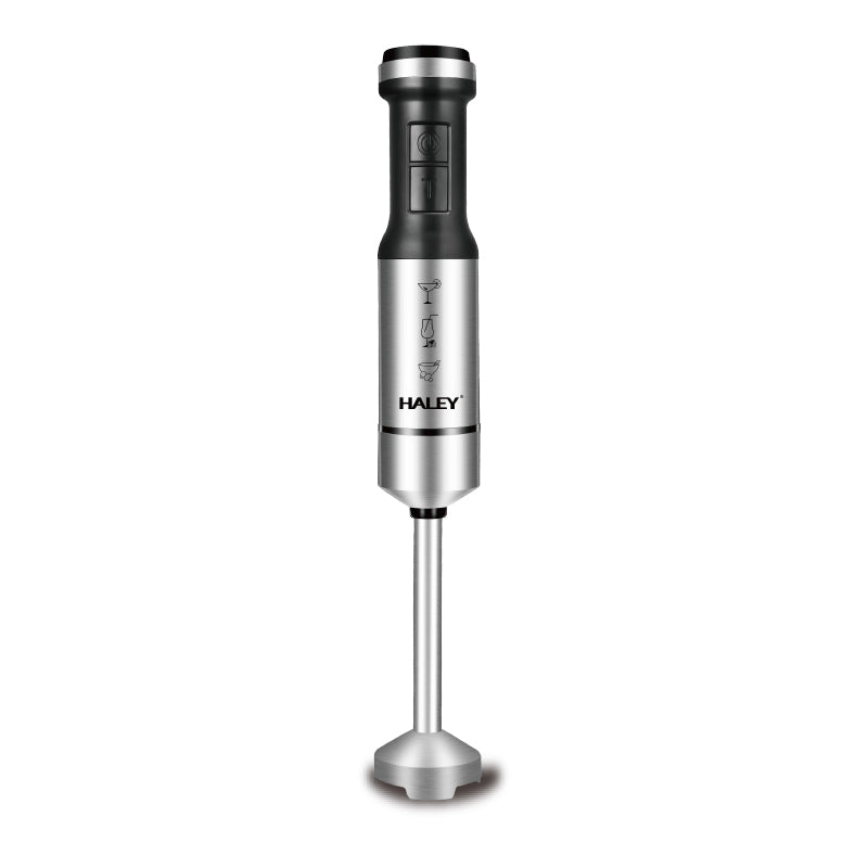 Blender de Mână Electric HALEY 4-in-1, 1200W, Oțel Inoxidabil, 2 Viteze + Accesorii – Tocător, Tel, Pahar, Multifuncțional pentru Bucătărie