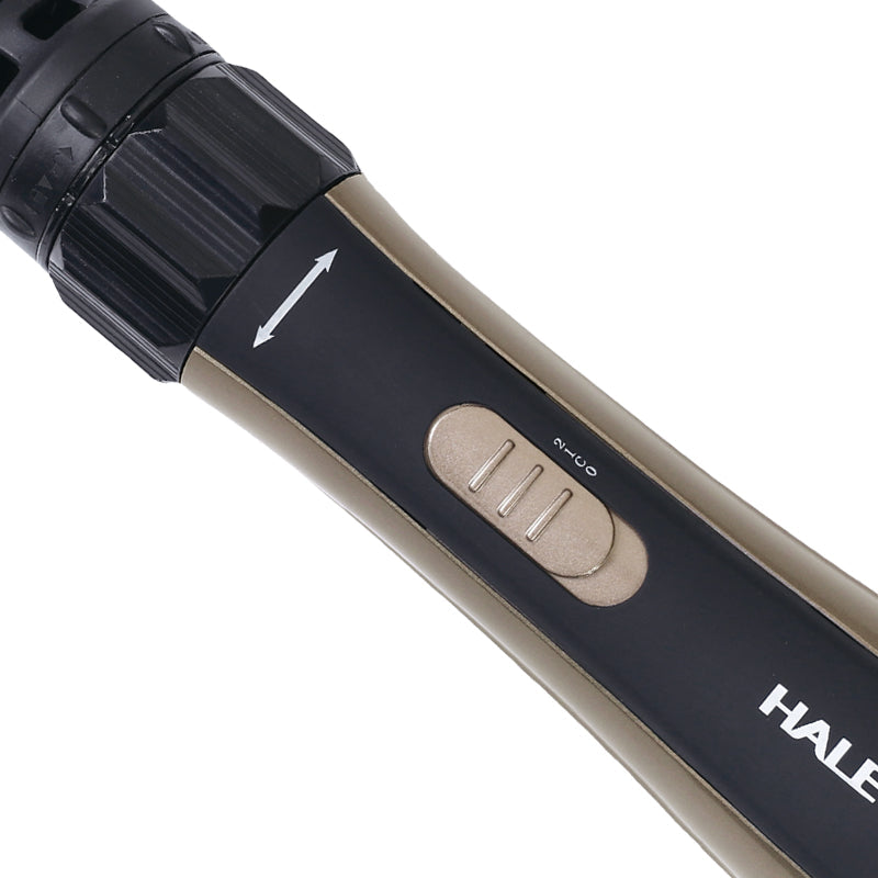 Perie Rotativă cu Uscător HALEY – Feon 2 în 1, 1000W, 2 Trepte Viteză, Coafare Rapidă și Volum, Design Elegant Negru
