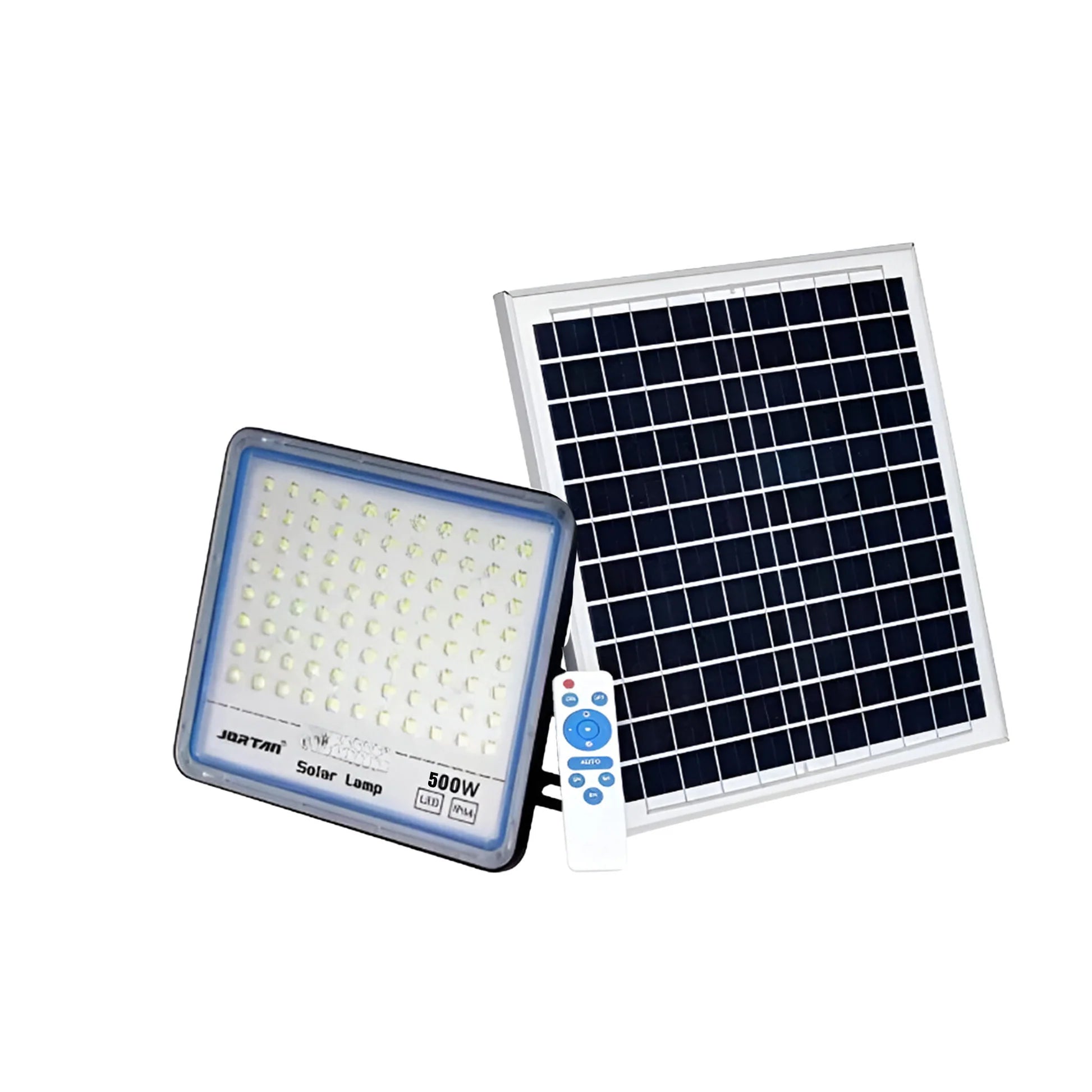 Proiector Blue Solara LED, Jortan,corp iluminat, cu incarcare solara, panou separat fotovoltaic, suport, telecomanda