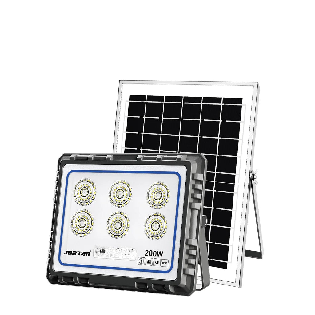 Proiector Solar LED JORTAN cu Panou Fotovoltaic și Telecomandă
