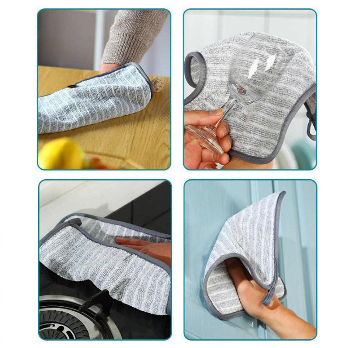 Set 5 Lavete din Microfibră + Agățător – Curățare Rapidă & Fără Urme
