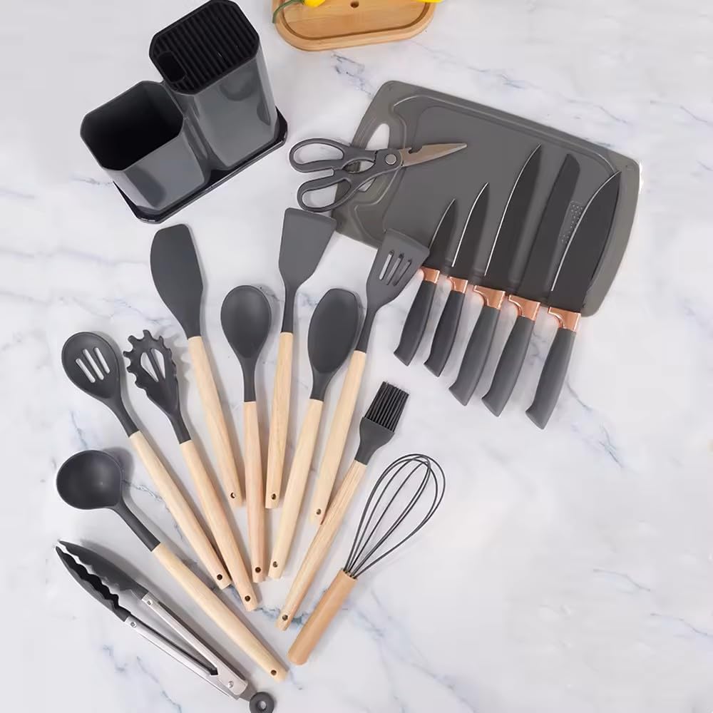 Set 19 Ustensile din Silicon, pentru Bucatarie