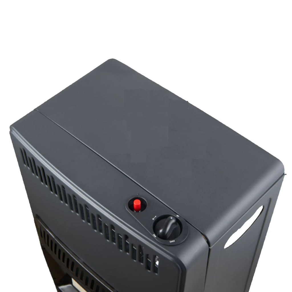 Soba pe Gaz Butelie GPL cu 3 Trepte Incalzire, Putere 4200W, Portabila pe Roti, Aprindere Automata, Incalzitor Ceramic, Regulator si Furtun Gaz