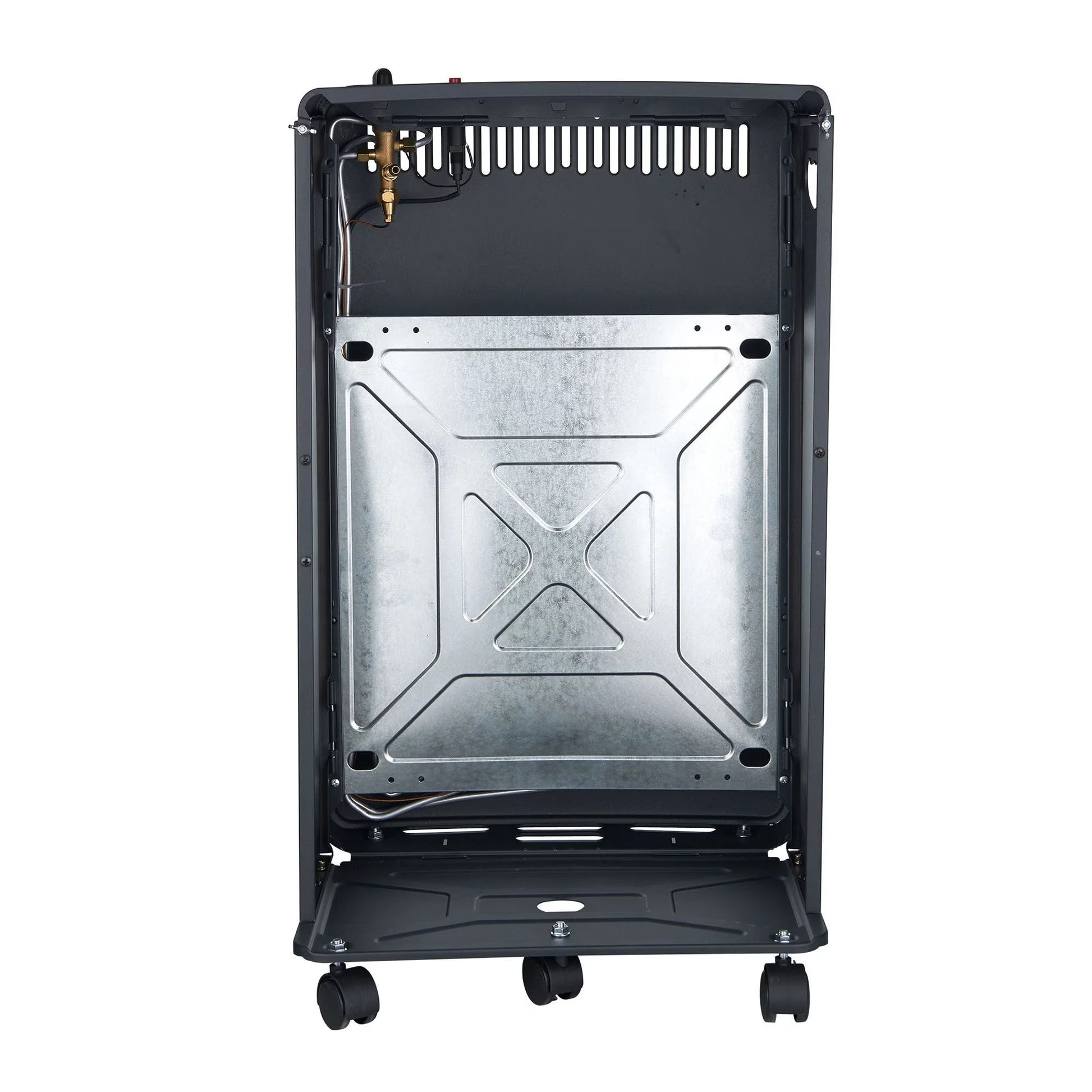 Soba pe Gaz Butelie GPL cu 3 Trepte Incalzire, Putere 4200W, Portabila pe Roti, Aprindere Automata, Incalzitor Ceramic, Regulator si Furtun Gaz