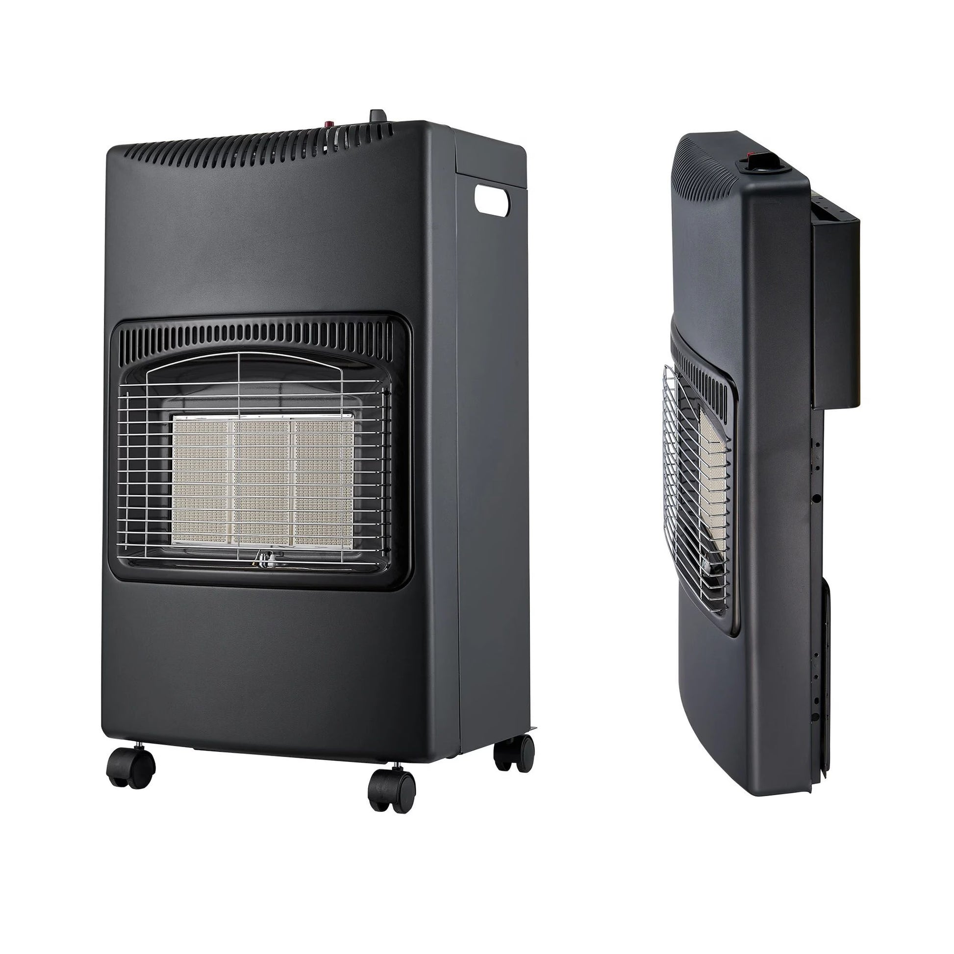 Soba pe Gaz Butelie GPL cu 3 Trepte Incalzire, Putere 4200W, Portabila pe Roti, Aprindere Automata, Incalzitor Ceramic, Regulator si Furtun Gaz