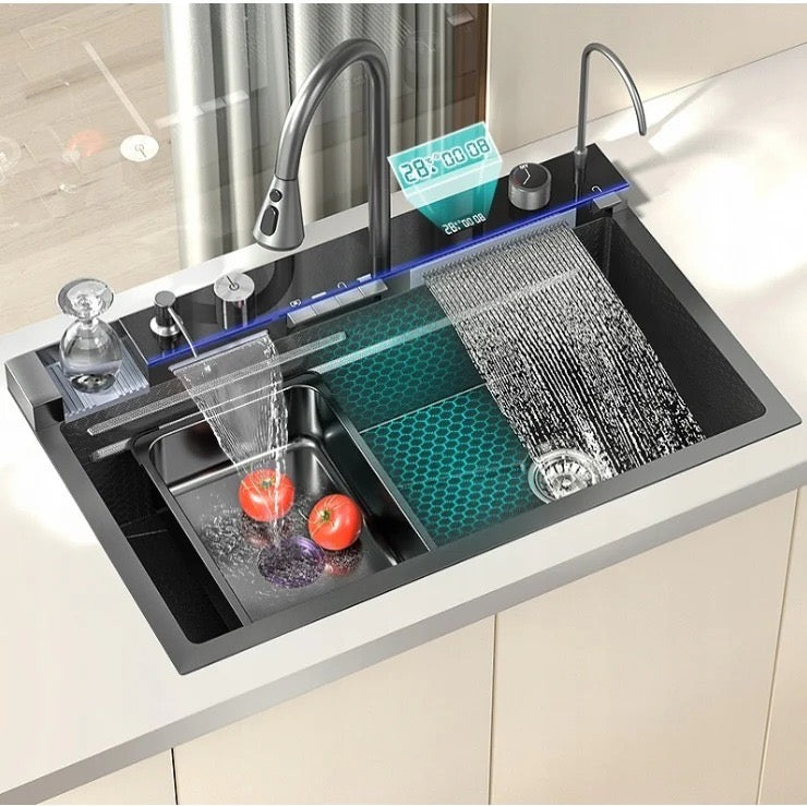 Chiuvetă Smart Multifuncțională din Inox – Tehnologie și Eleganță în Bucătăria Ta