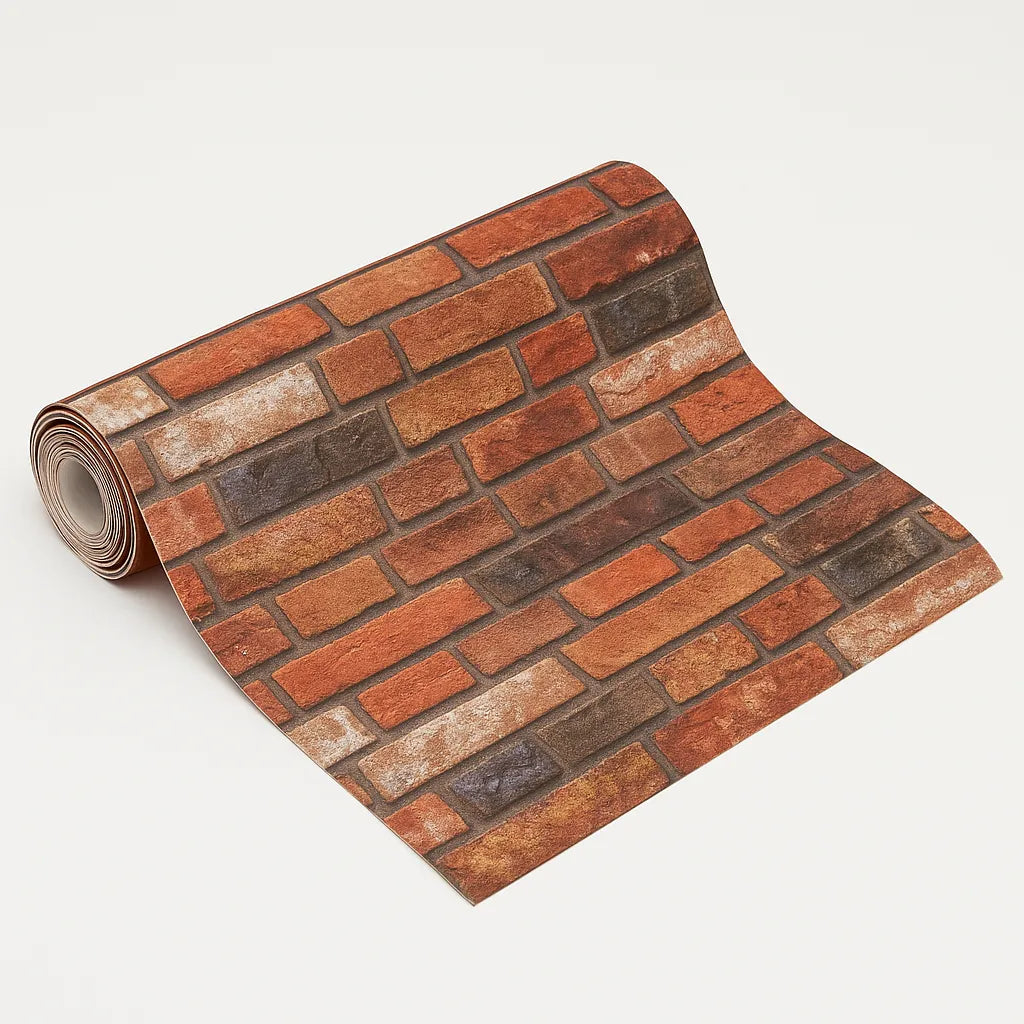 Rola Tapet 3D, autoadeziv/autocolant, spumă moale, design rustic, pentru interior, ușor de curățat, rezistent la apă, 68cm x 2.8m, model Cărămidă Rustică