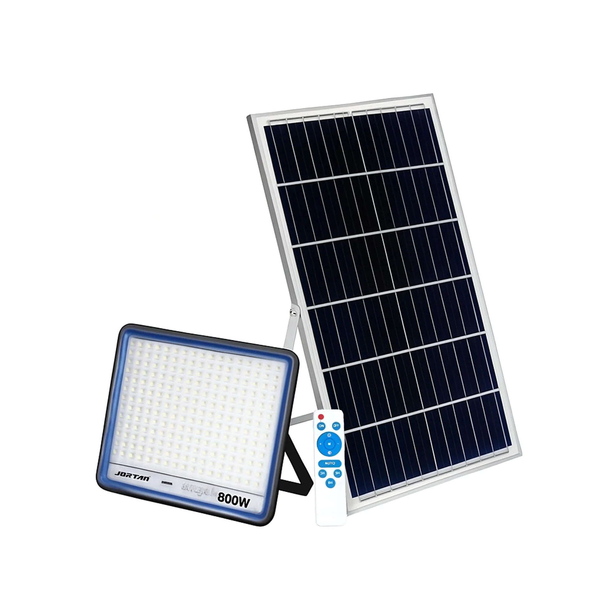 Proiector Blue Solara LED, Jortan,corp iluminat, cu incarcare solara, panou separat fotovoltaic, suport, telecomanda