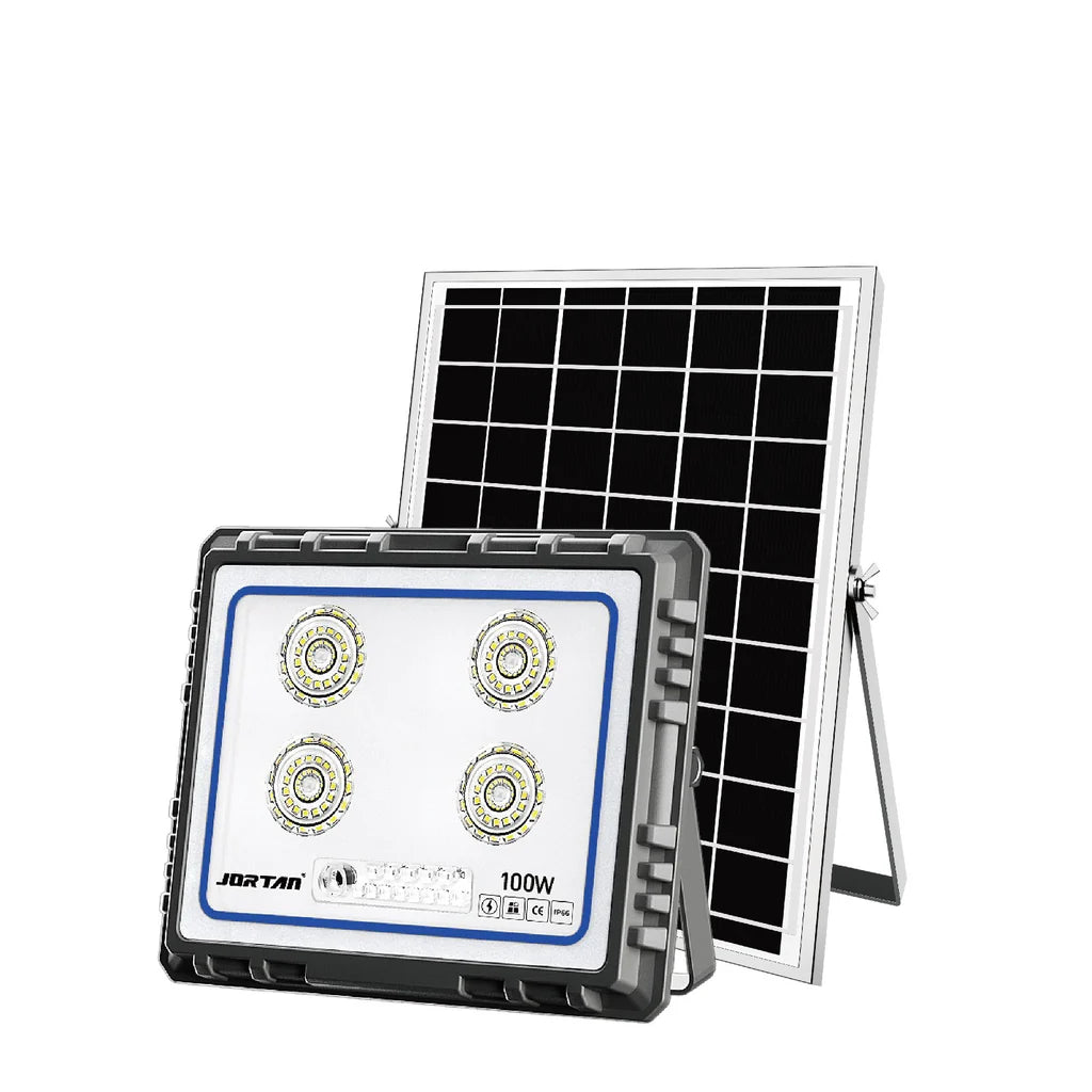 Proiector Solar LED JORTAN cu Panou Fotovoltaic și Telecomandă