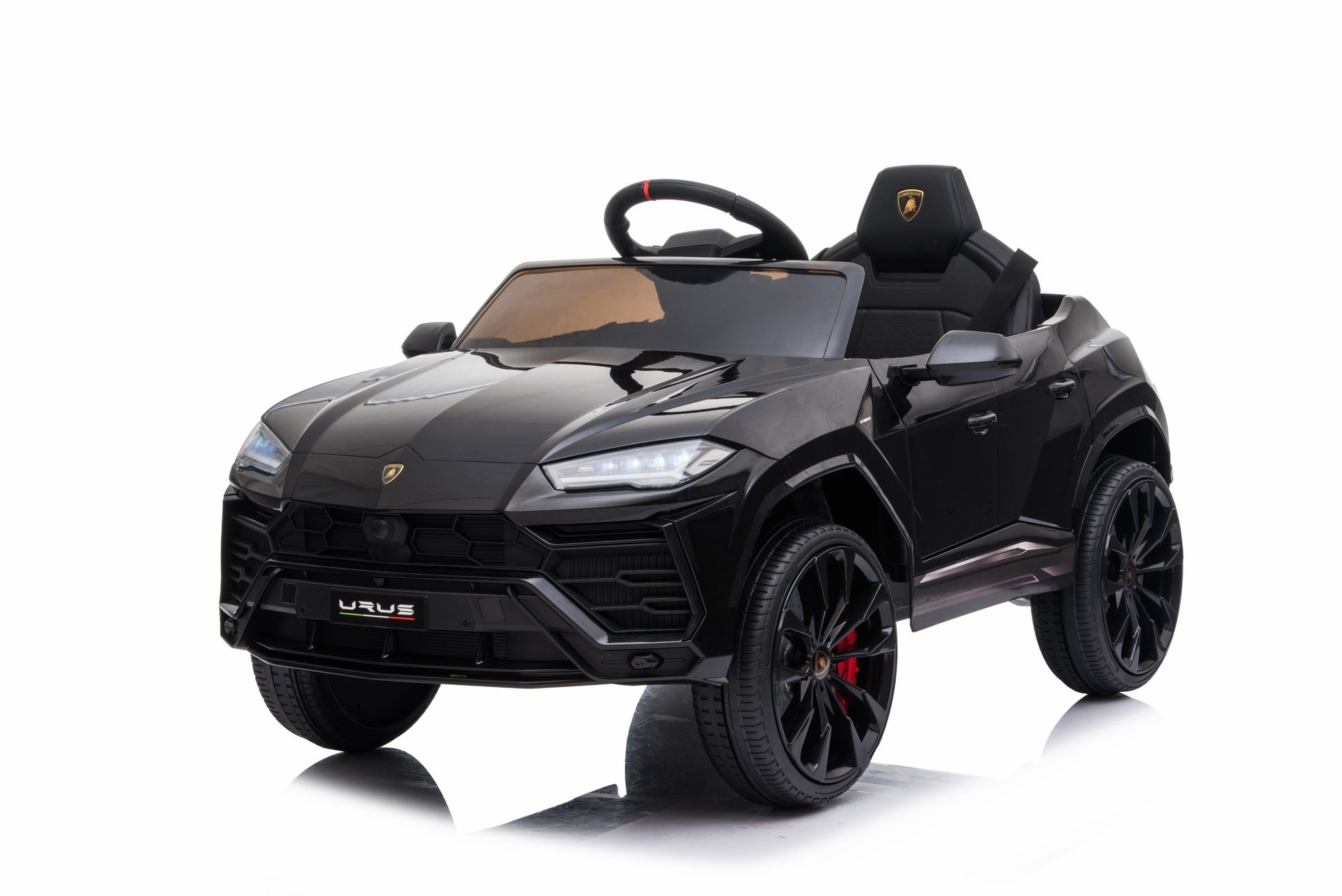 Mașinuță electrică Lamborghini Urus, KIDOO, 37–96 luni, 12V 4.5Ah, 2 motoare 25W, telecomandă 2.4G, volan multifuncțional cu muzică, MP3, USB, TF, FM Radio, 105×65×52 cm