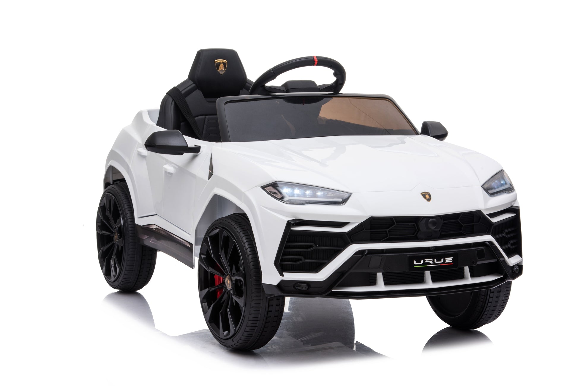 Mașinuță electrică Lamborghini Urus, KIDOO, 37–96 luni, 12V 4.5Ah, 2 motoare 25W, telecomandă 2.4G, volan multifuncțional cu muzică, MP3, USB, TF, FM Radio, 105×65×52 cm