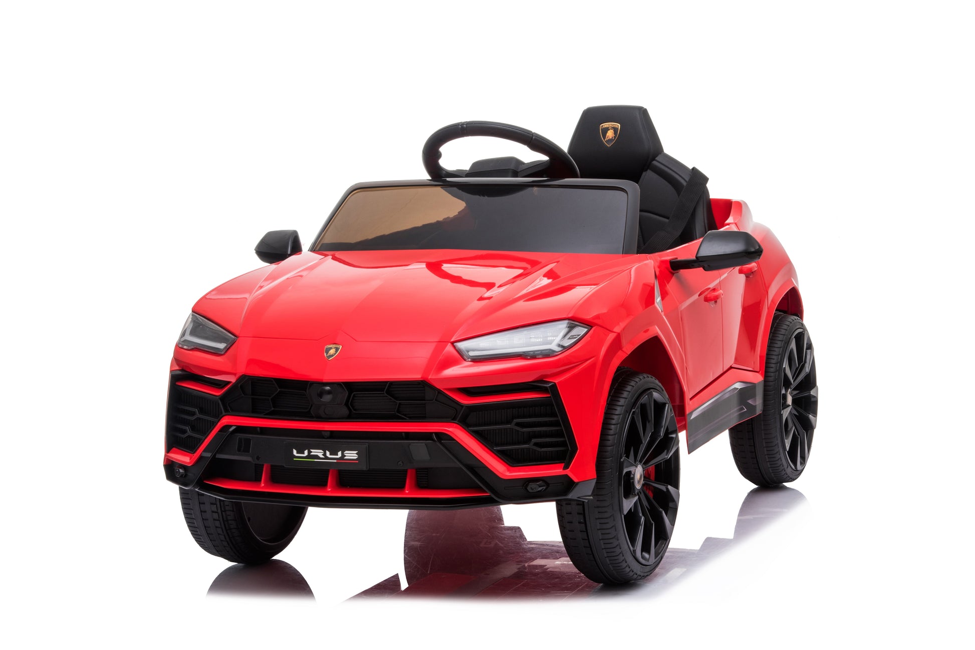 Mașinuță electrică Lamborghini Urus, KIDOO, 37–96 luni, 12V 4.5Ah, 2 motoare 25W, telecomandă 2.4G, volan multifuncțional cu muzică, MP3, USB, TF, FM Radio, 105×65×52 cm