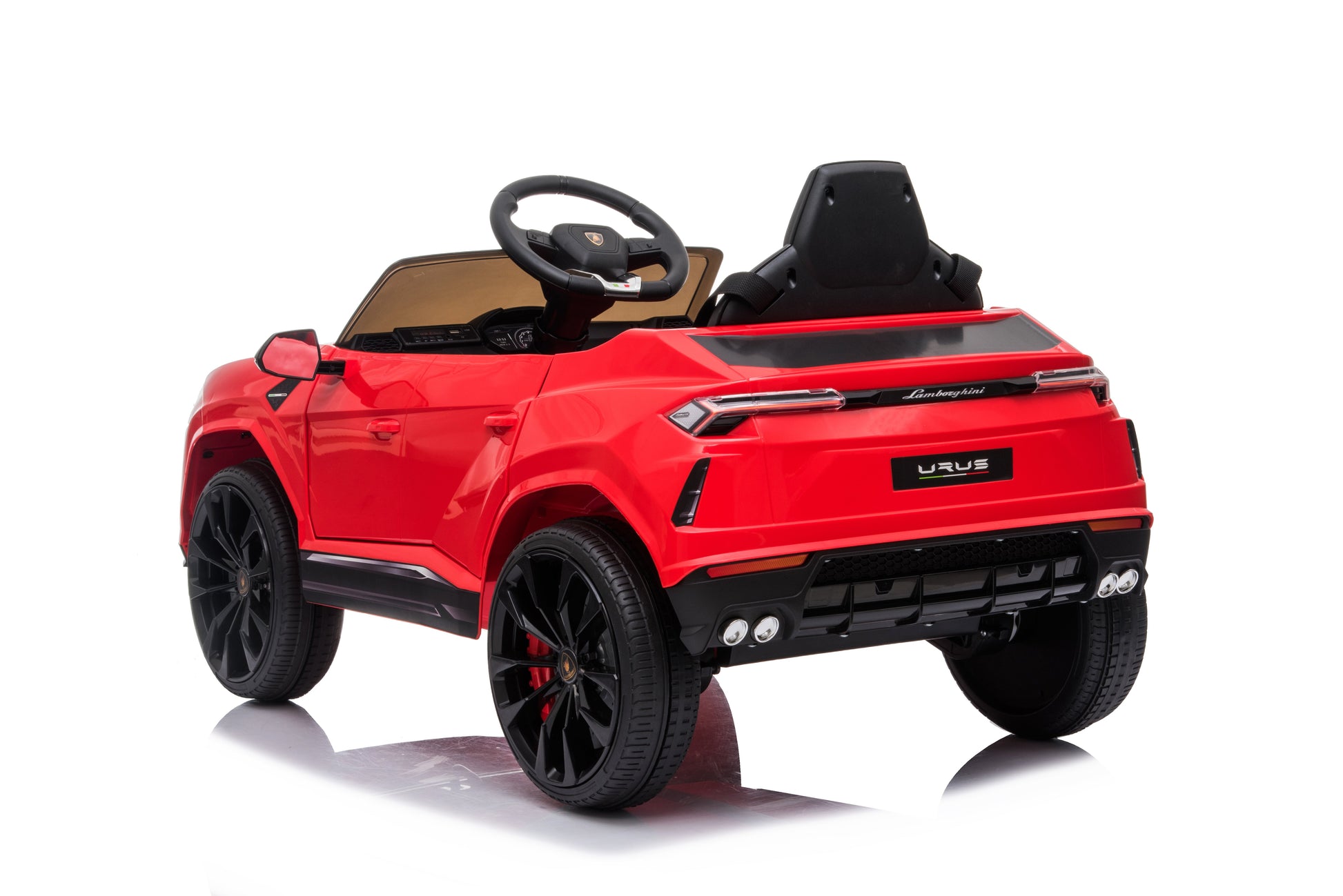 Mașinuță electrică Lamborghini Urus, KIDOO, 37–96 luni, 12V 4.5Ah, 2 motoare 25W, telecomandă 2.4G, volan multifuncțional cu muzică, MP3, USB, TF, FM Radio, 105×65×52 cm