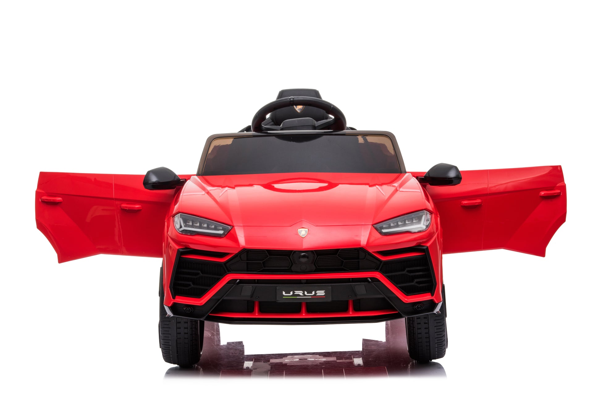 Mașinuță electrică Lamborghini Urus, KIDOO, 37–96 luni, 12V 4.5Ah, 2 motoare 25W, telecomandă 2.4G, volan multifuncțional cu muzică, MP3, USB, TF, FM Radio, 105×65×52 cm
