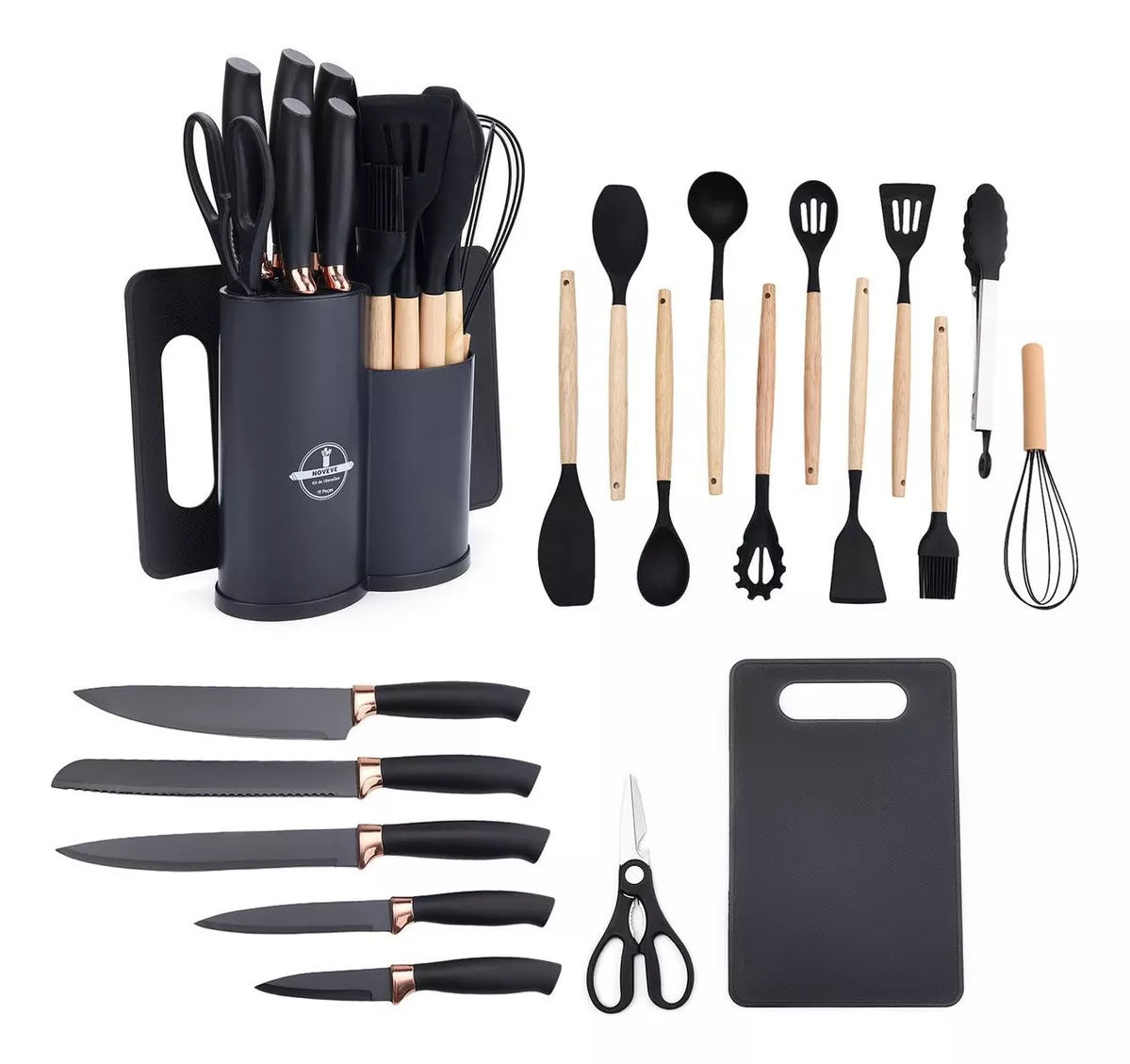 Set 19 Ustensile din Silicon, pentru Bucatarie