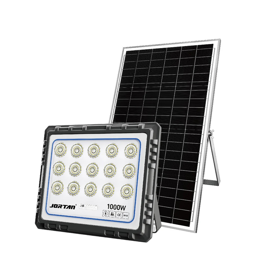 Proiector Solar LED JORTAN cu Panou Fotovoltaic și Telecomandă