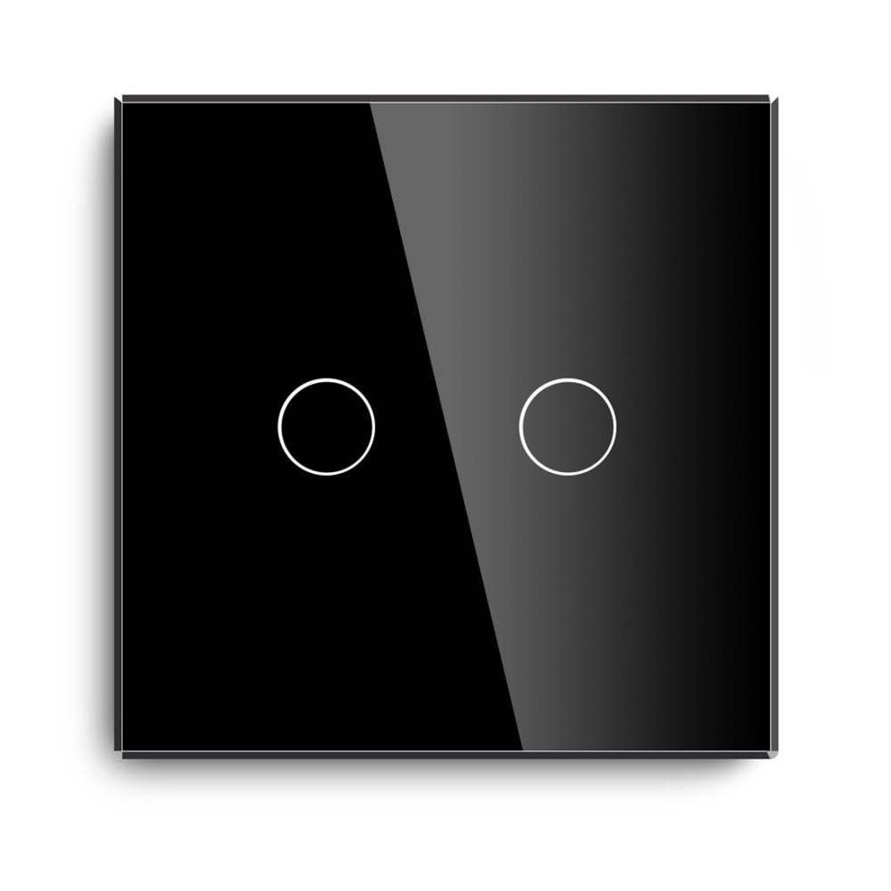 Intrerupator touch dublu, negru