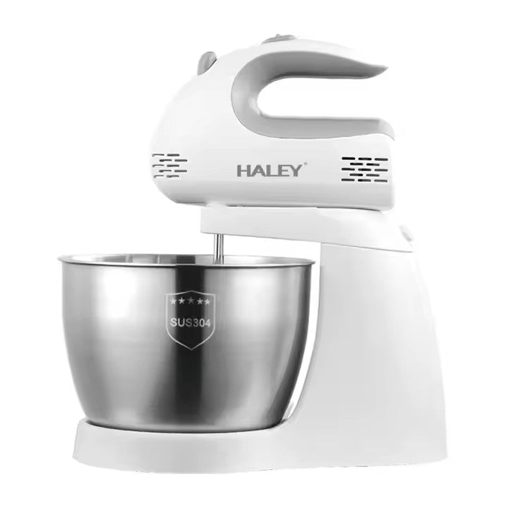 Mixer de Inalta Performanta, 500W, Bol Generos din Inox de 3L, 5 Trepte de Viteza, Alb si Inox