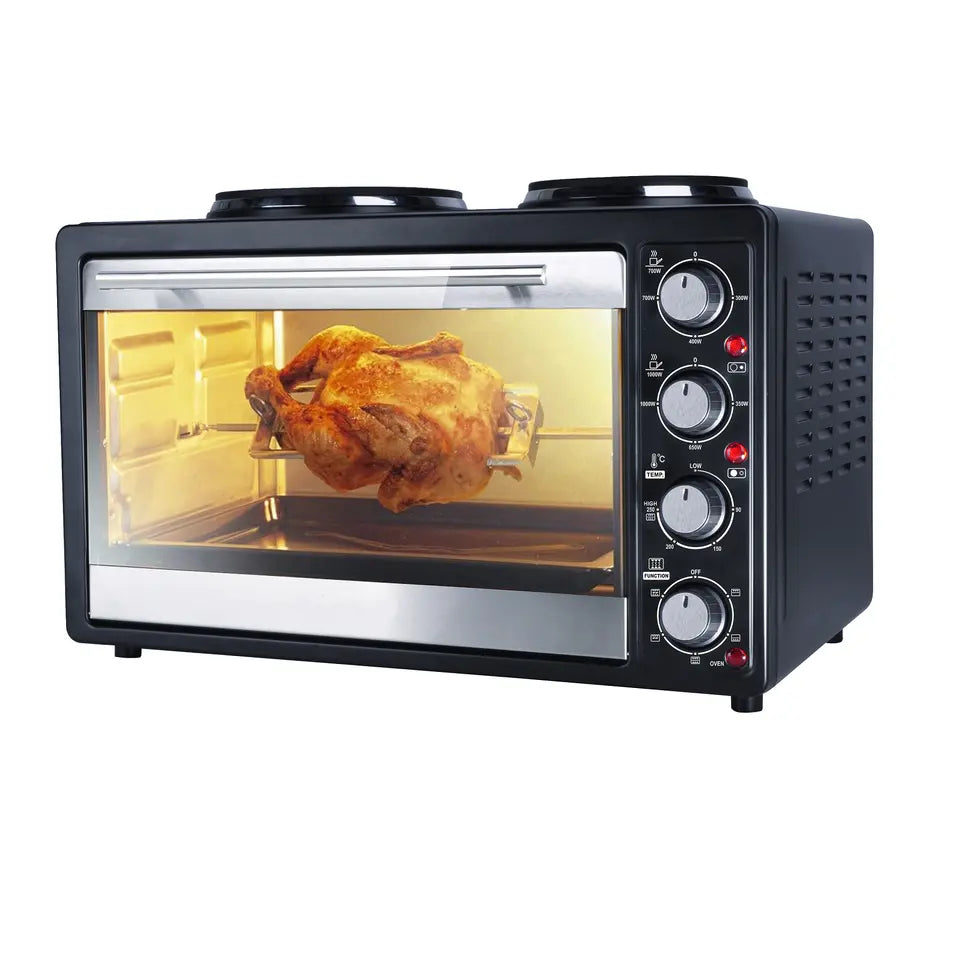 Cuptor si Plita Electrica Hoffmans - 55L, 2000W + 1600W, Aer Cald, 2 Plite, Termostat Reglabil, HM-753