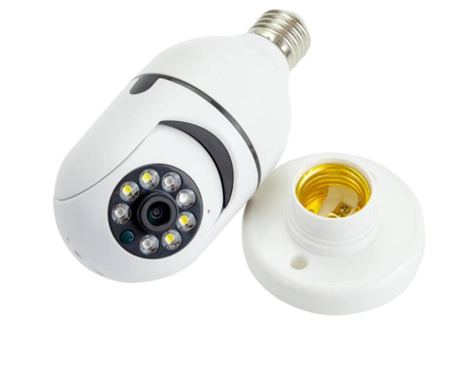 Cameră de Supraveghere Jortan 360° cu Montare pe Bec E27 – WiFi & Night Vision