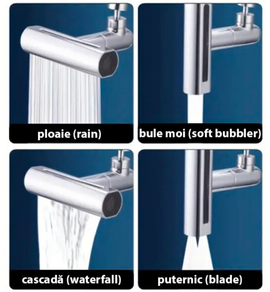 Adaptor Multifuncțional pentru Robinet – Flexibilitate și Economie de Apă