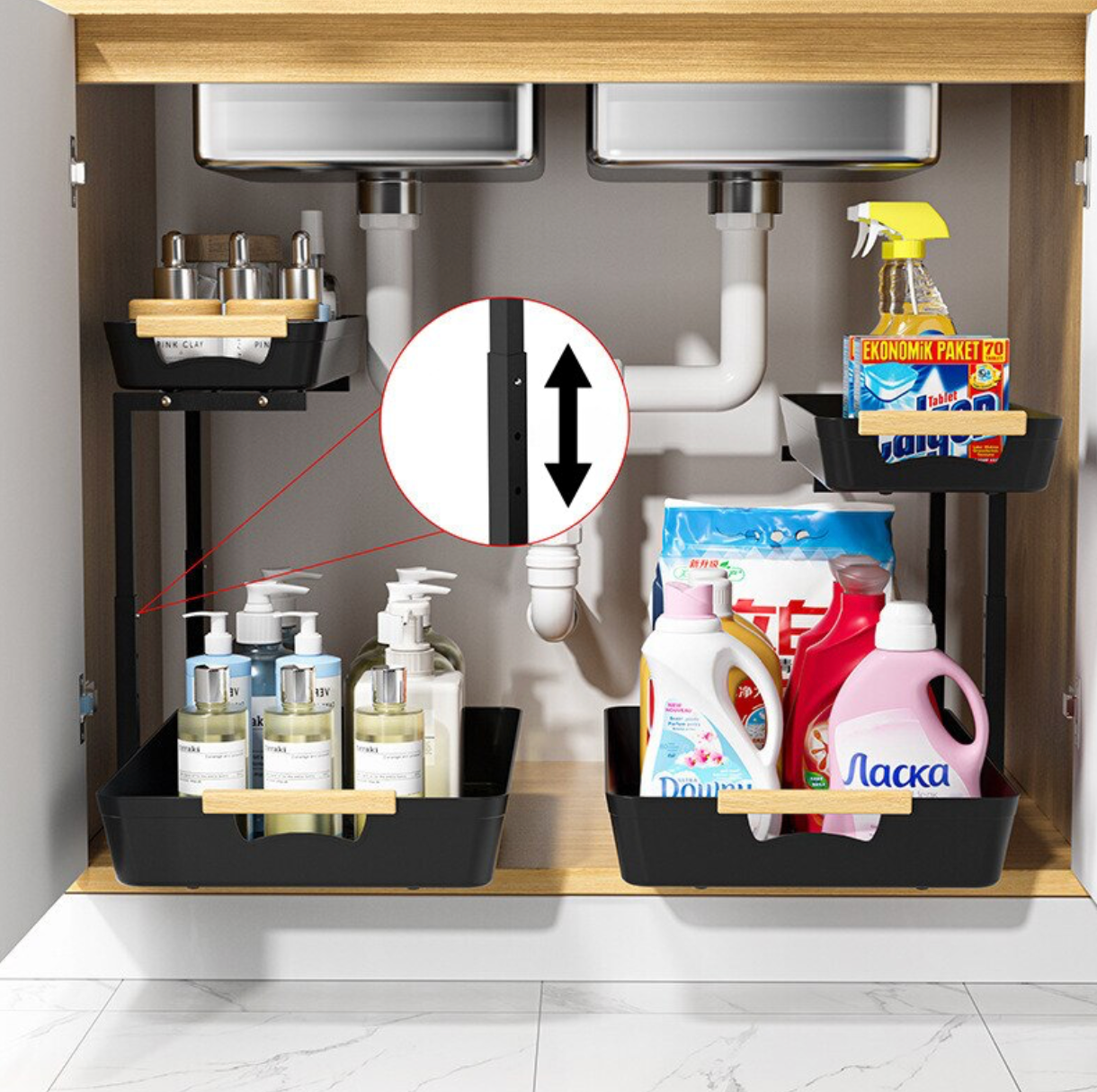 Organizator multifuncțional pentru bucătărie și baie – spațiu maxim, design modern