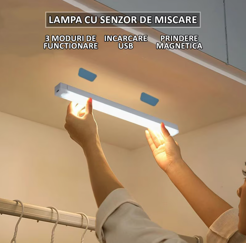Lampă tip bară cu LED – iluminare inteligentă cu senzor de mișcare