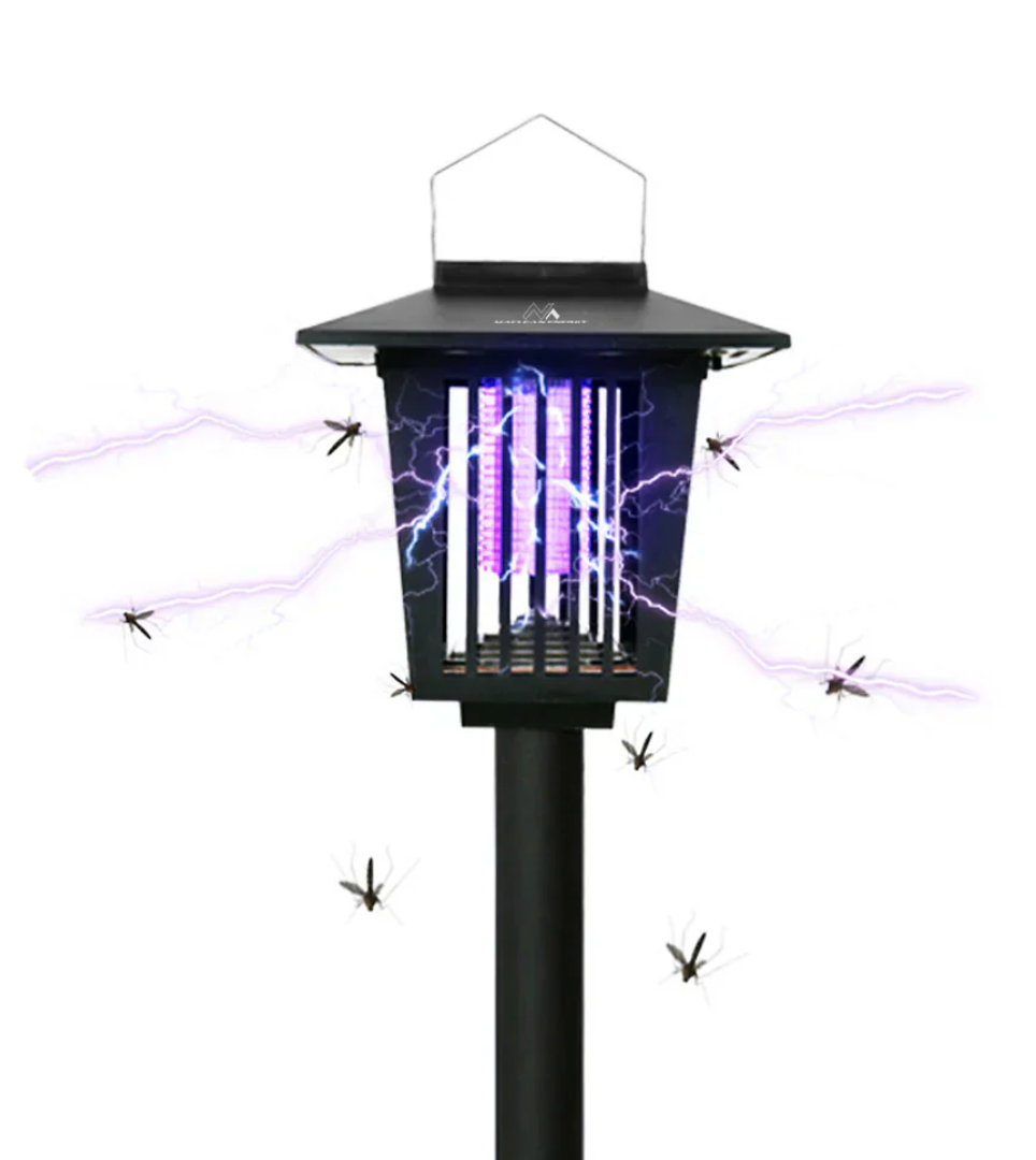 Lampa Solară cu LED și UV Anti-Insecte – 3 în 1: Iluminare Decorativă, Protecție Impotriva Insectelor și Funcționare Automată