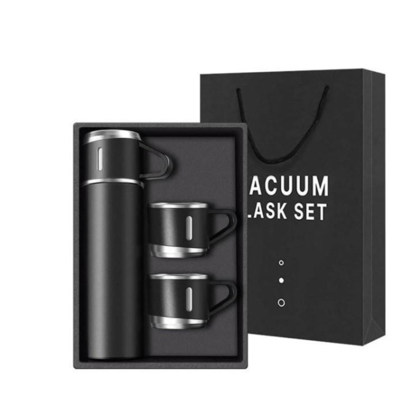 Set Cadou Thermocus – Termos Inoxidabil 500ml cu 3 Căni, Ambalaj Elegant