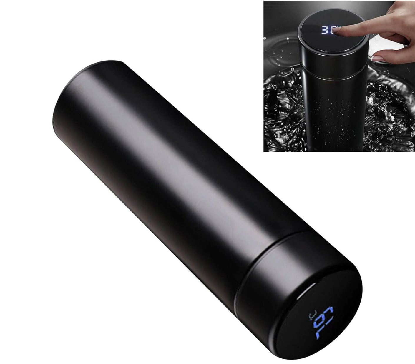 Termos Inteligent 500ml – Cu Afișaj LED Touchscreen, Tehnologie Vacuum, Negru