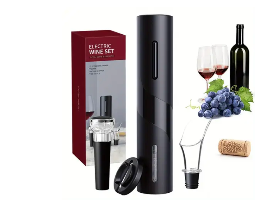 Tirbușon Electric cu Baterii – Deschidere Rapidă și Elegantă a Sticlelor de Vin