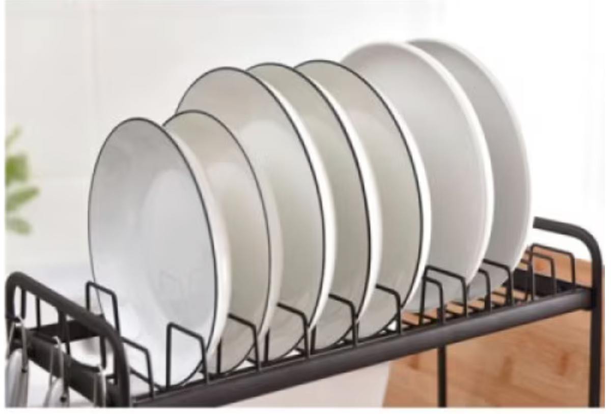 Scurgător de Vase Etajat din Metal – Suport pentru Blat cu Spațiu Generos pentru Farfurii, Pahare și Tacâmuri
