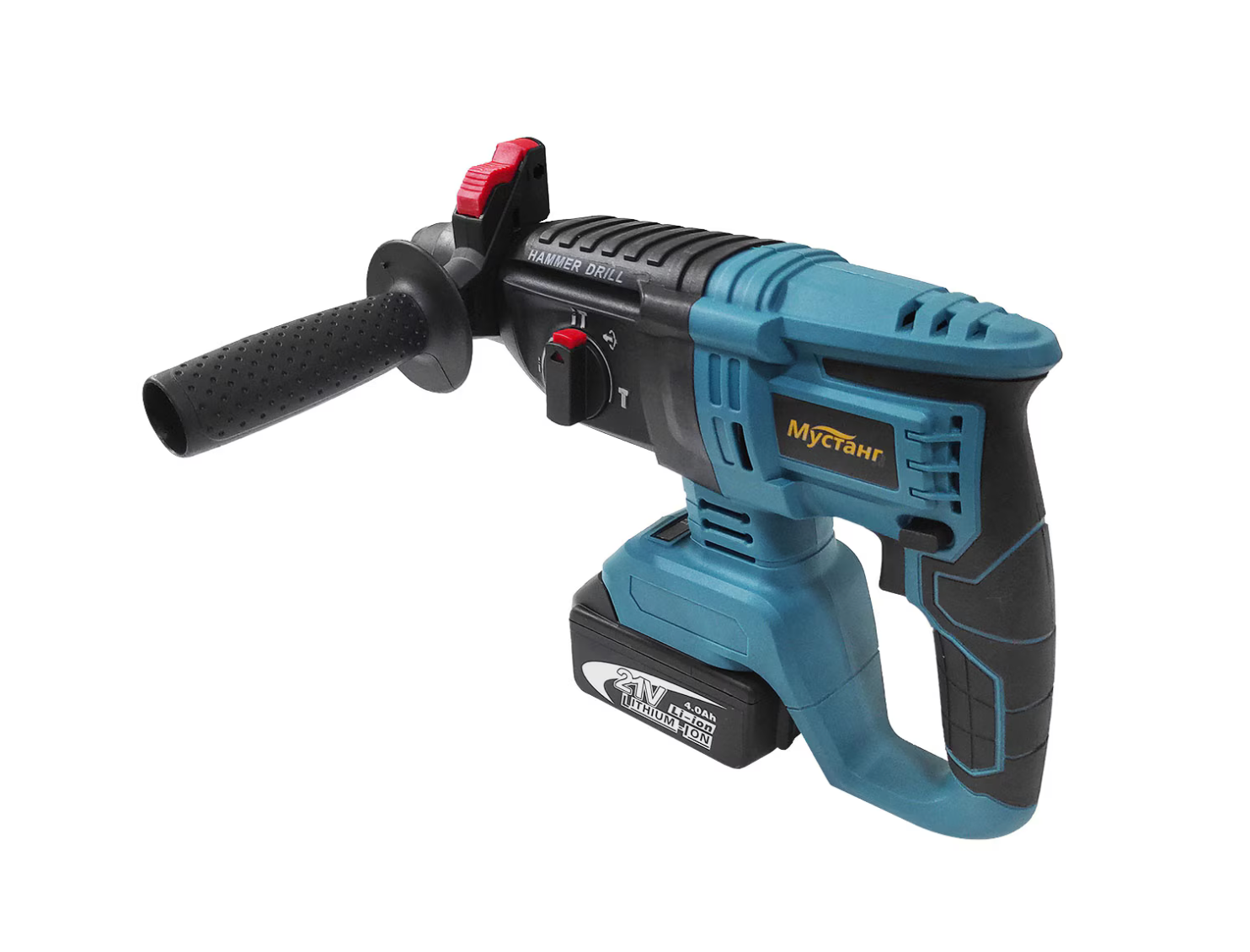 Ciocan Rotopercutor cu Acumulator 21V, Motor Fără Perii, 1.9J, 3 Funcții: Găurire, Găurire cu Percuție, Dăltuire, LED, Ergonomic