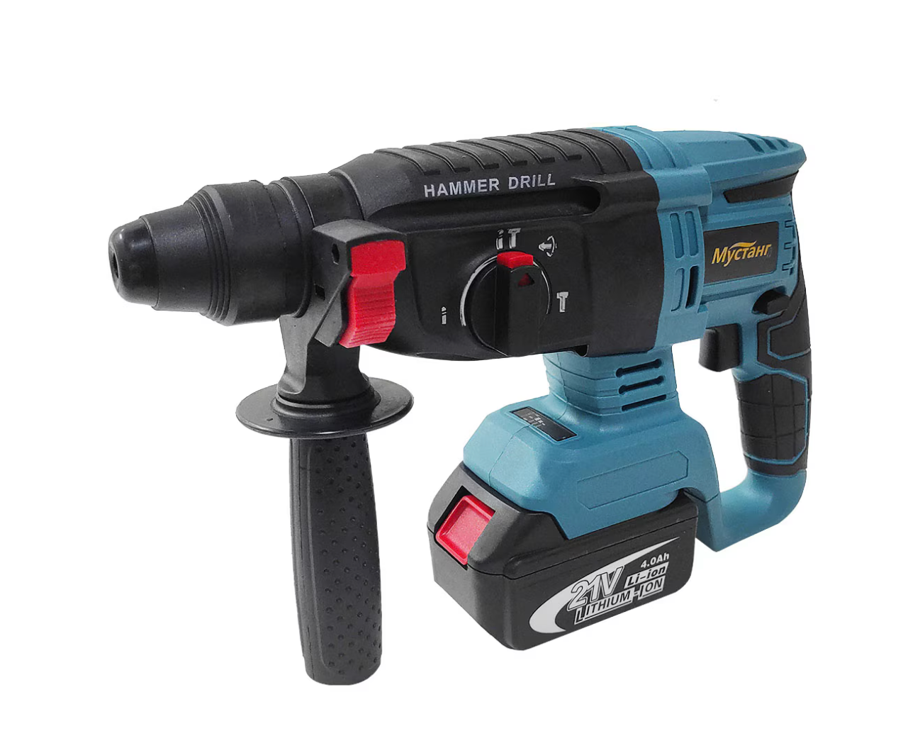 Ciocan Rotopercutor cu Acumulator 21V, Motor Fără Perii, 1.9J, 3 Funcții: Găurire, Găurire cu Percuție, Dăltuire, LED, Ergonomic