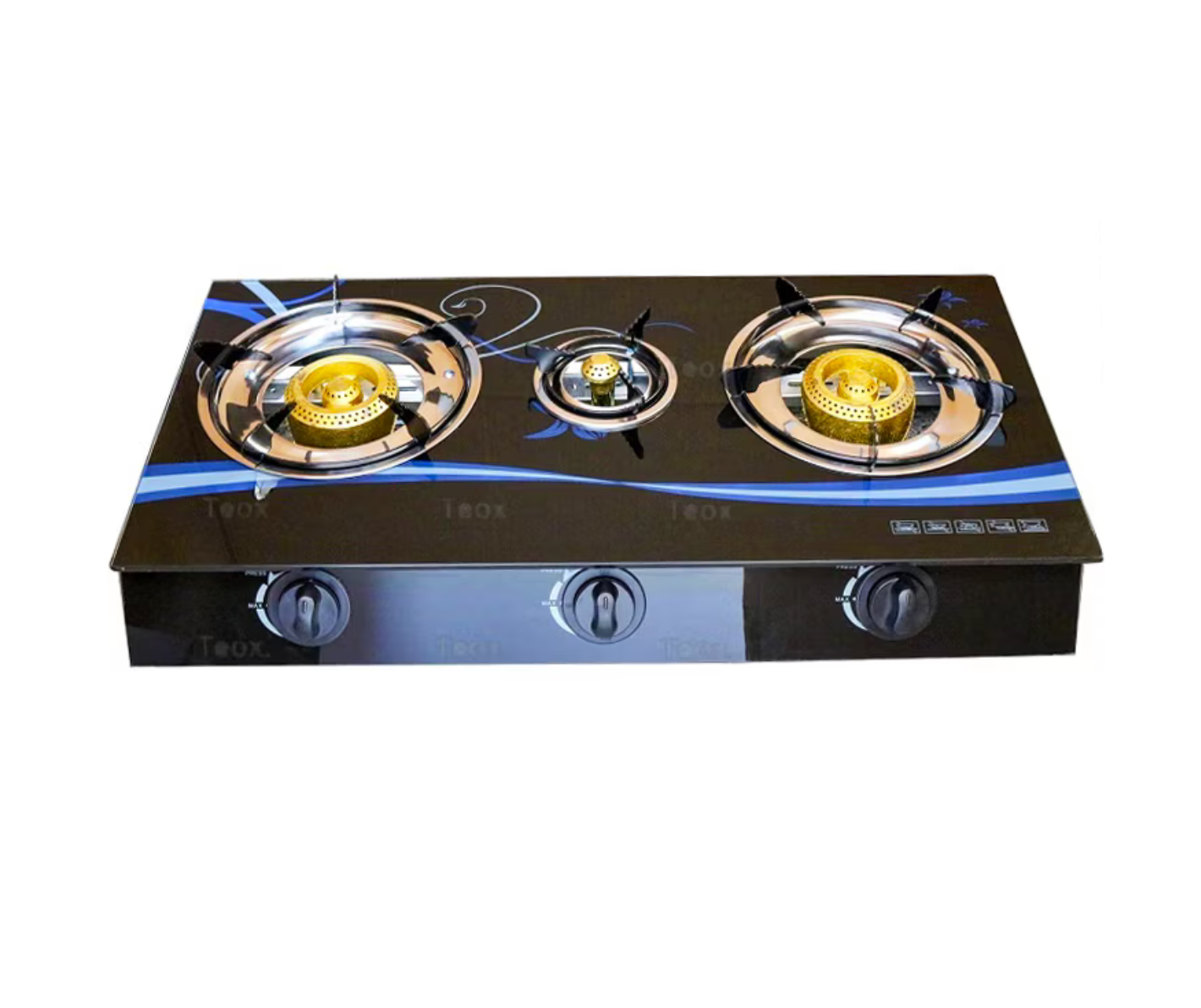 Set Aragaz Butelie 3 Arzatoare, Ceas, Furtun, Coliere, Gpl, Gaz, Sticla Securizata Aprindere Quartz